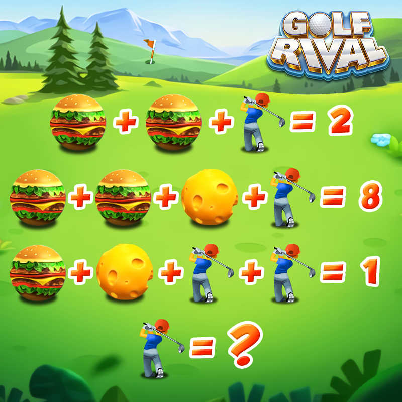 zynga's tweet photo. Hey golfers!🏌🏌️♀️
#GolfRival will be welcoming new balls to the food collection tomorrow.
Let’s do some math and get prepared for the upcoming event!
🍉🍔🍓🍦🌽🍣🧀🍍🧁🥐🎂🍗🥧🍖🍫 https://t.co/hEsAtISGfr