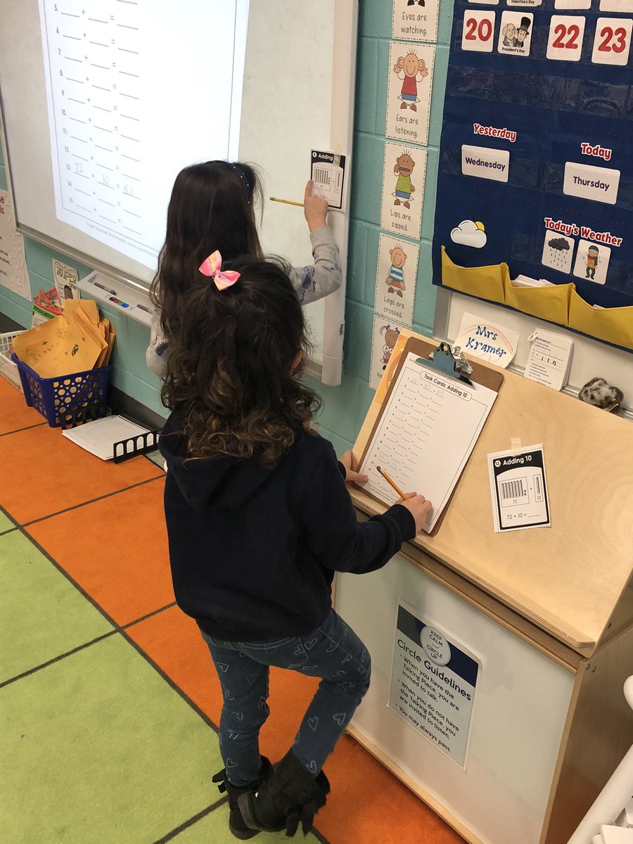 LindseyWKramer's tweet image. 1st graders had fun finding math all around the room. They did a great job showing their understanding of tens. @arnoldaacps @AACPS_PK5Math #AACPSAwesome #funinfirstgrade #mathmovement