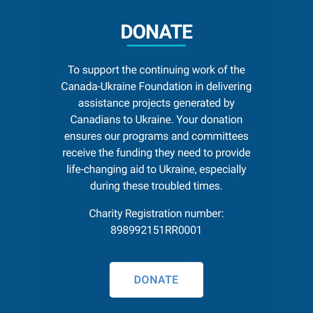 #Canada supports #Ukraine you can help too by sending your donations here: canadahelps.org/en/dn/57852 #SaveUkraine #StandWithUkraine #WeStandWithUkraine