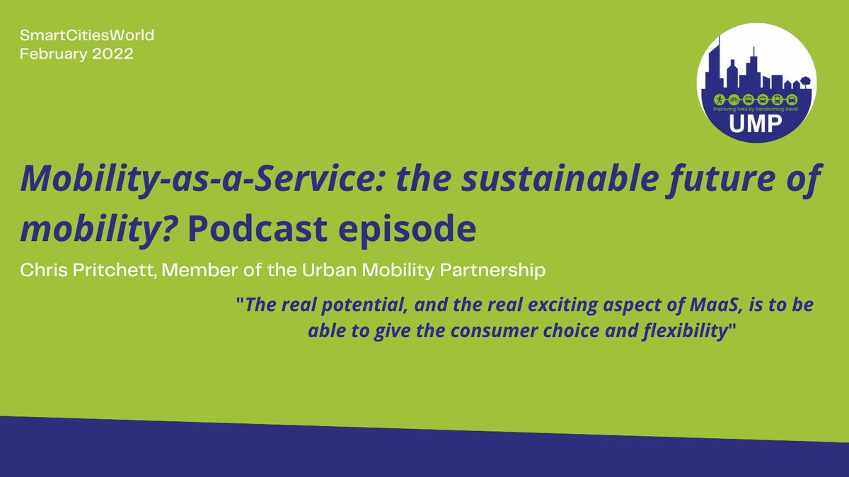 Urban Mobility Partnership (@urbanmobilityp1) on Twitter photo Today UMP member Chris Pritchett appeared on <a href="/SmartCitiesW/">SmartCitiesWorld</a>'s podcast "Mobility-as-a-Service: the sustainable future of mobility?", discussing how #MaaS can help to deliver a #modalshift to a more sustainable transport future. Listen here: smartcitiesworld.net/special-report…. Today UMP member Chris Pritchett appeared on <a href="/SmartCitiesW/">SmartCitiesWorld</a>'s podcast "Mobility-as-a-Service: the sustainable future of mobility?", discussing how #MaaS can help to deliver a #modalshift to a more sustainable transport future. Listen here: smartcitiesworld.net/special-report….