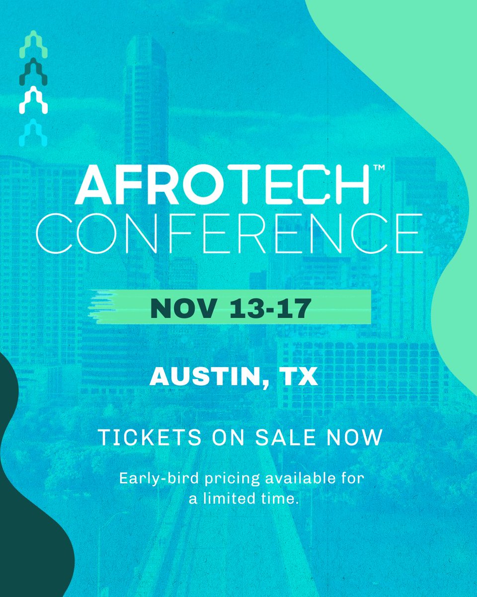 AfroTech's tweet photo. AfroTech Conference is back and bringing an even bigger experience to Austin, TX! Join us November 13-17 as we celebrate the best of black tech. Early Bird tickets are available now for a limited time. Stay tuned for special announcements. Link Below 

https://t.co/yJ0Fen2nV8 https://t.co/lLaRwfnC8i