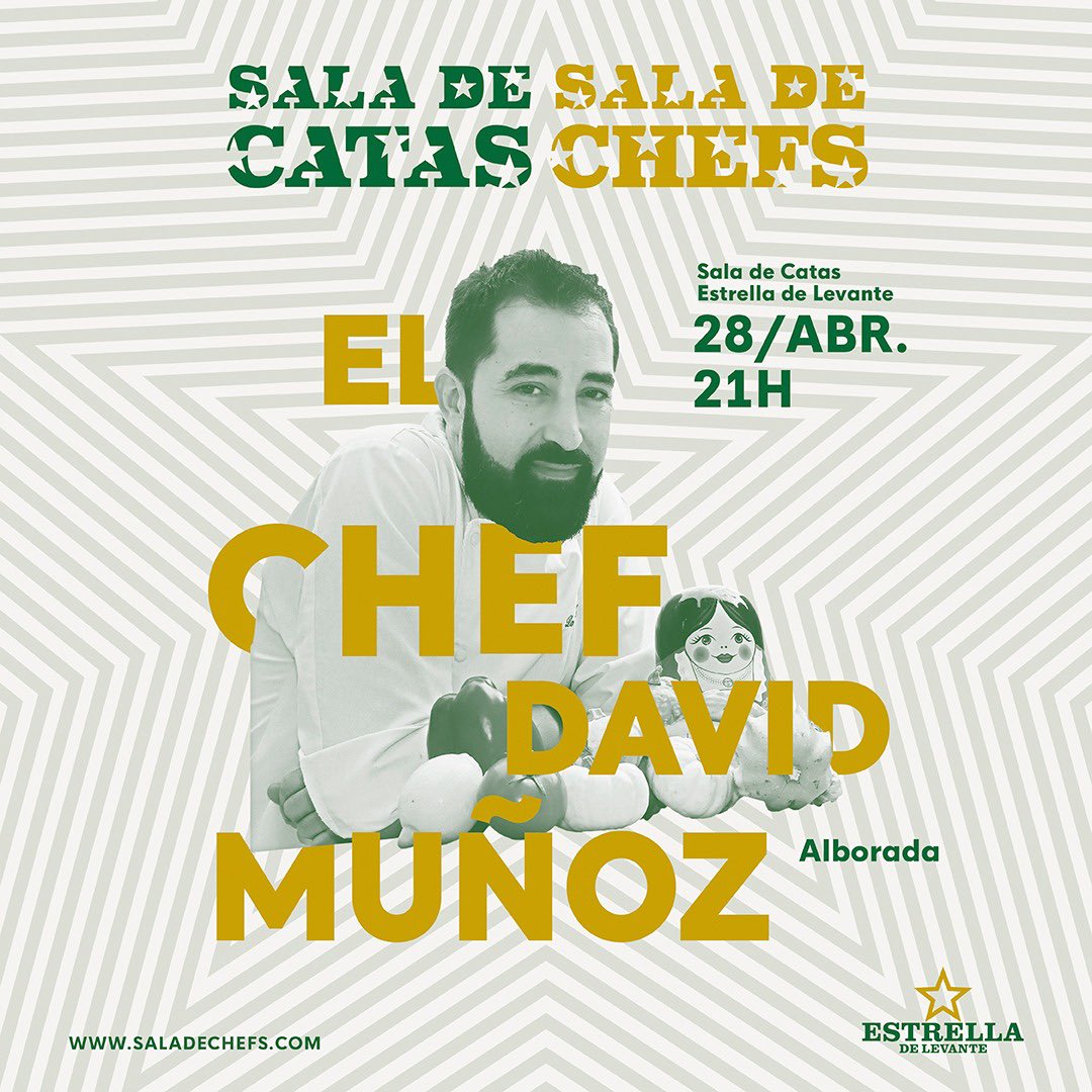 paulaminguezmtz's tweet image. Mañana, a partir de las 12h, se podrán reservar las 3 próximas cenas de #SaladeChefs @estrellalevante 

⭐️ 31 marzo 21h @dlcocinero 
⭐️ 28 abril 21h @David_Alborada 
⭐️ 12 mayo 21h @Magoga_ 

Reservas a través de la página web ➡️saladechefs.com