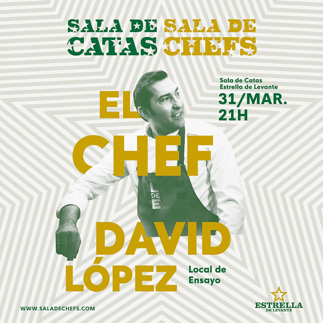 paulaminguezmtz's tweet image. Mañana, a partir de las 12h, se podrán reservar las 3 próximas cenas de #SaladeChefs @estrellalevante 

⭐️ 31 marzo 21h @dlcocinero 
⭐️ 28 abril 21h @David_Alborada 
⭐️ 12 mayo 21h @Magoga_ 

Reservas a través de la página web ➡️saladechefs.com