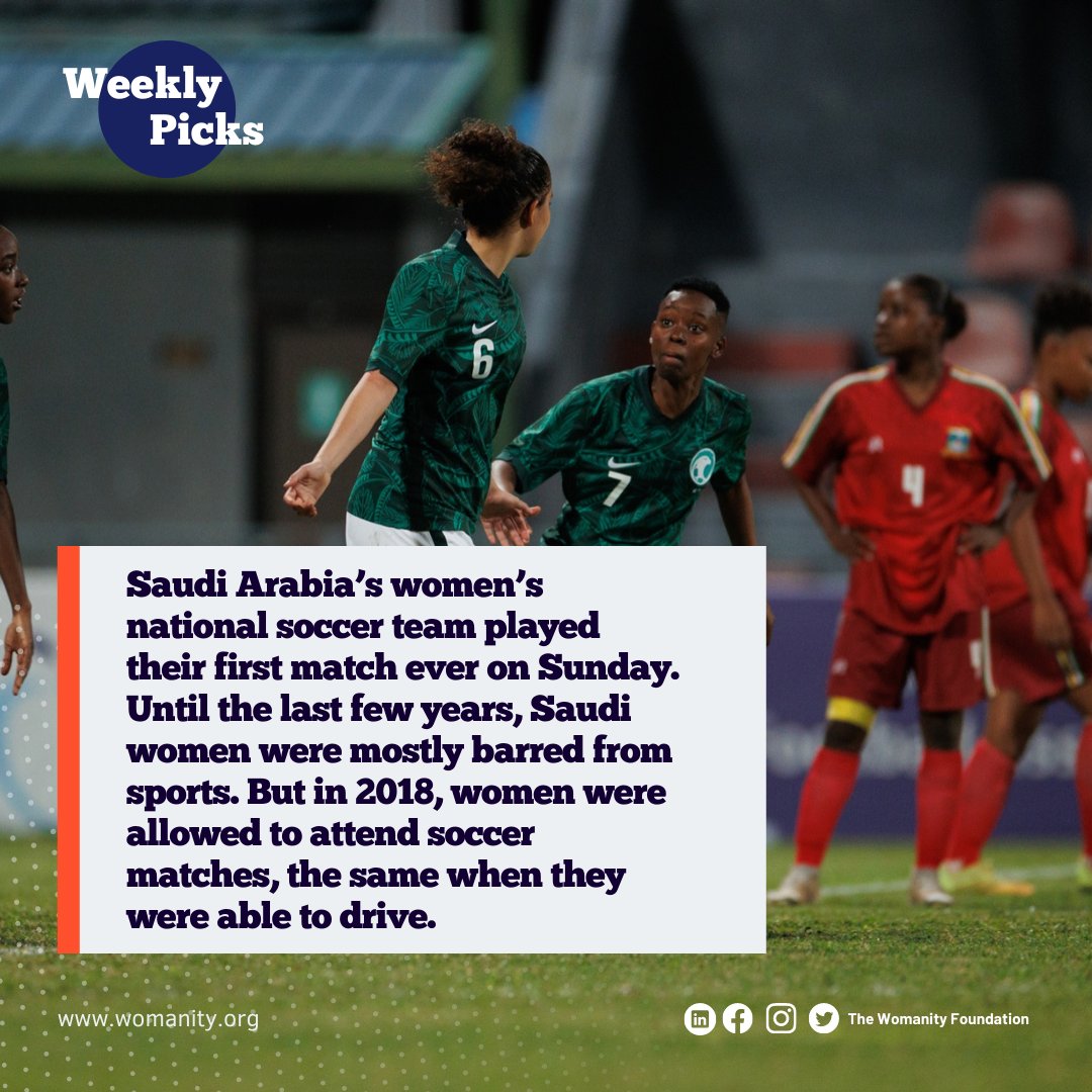 forWomanity's tweet image. -Oscar-nominated Documentary “Writing With Fire” sheds Light on the all-women news outlet in India
-Saudi women’s soccer team plays first-ever match
-U.S. Soccer and women soccer stars settle equal pay lawsuit for $24 million
#TheWomanityFoundation #WeeklyPicks #WomenEmpowerment