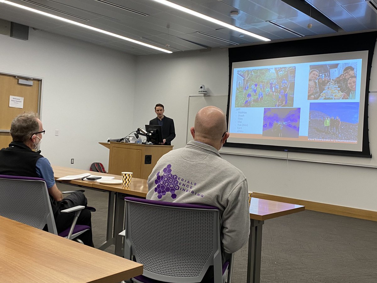 SnyderGroupNU's tweet photo. Brilliant PhD defense from @JamesMale27. A masterclass on doping complex semiconductors to obtain targeted electronic and mechanical properties. Congratulations Dr. Male! https://t.co/N72OYPw2sf