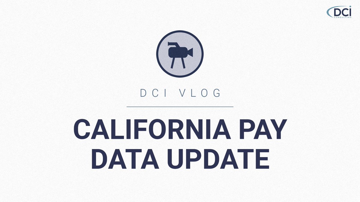 Watch DCI's Tyler Wurtz and Jair Portillo as they provide a quick update on California's Pay Data requirements for employers.

Watch now: hubs.ly/Q014SkvP0

#SB973 #CaliforniaPayDataReporting