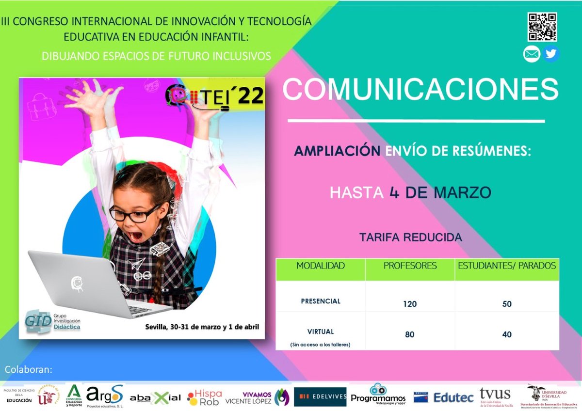 📆 Ampliación de los plazos de entrega de comunicación.

➡️NUEVA FECHA LÍMITE DE RECEPCIÓN 4 DE MARZO
💶 TARIFA REDUCIDA HASTA EL 7 DE MARZO