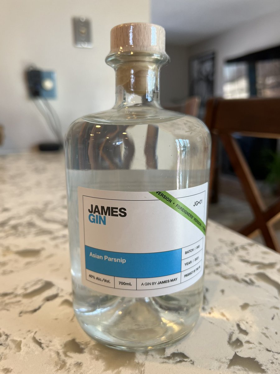 GabeDennison71's tweet photo. @MrJamesMay - Just received my first bottle of James Gin. Glad it’s not any White Spirits from Burma. https://t.co/PNCS5BHb9V
