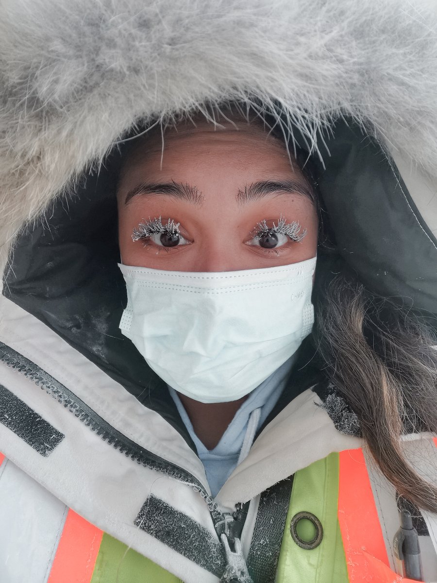 Fly_SummitAir's tweet photo. It’s a frozen lashes kind of day. Can you guess the temperature up in Yellowknife, NT right now?
📸: Amanda, SMS Coordinator, while clearing ice and snow outside of our ramp area
#FrozenLashes #SnowPrincess #Yellowknife #Winter #LifeAtSummitAir #LoveWhereYouWork #CanadasNorth https://t.co/sSQFHEB3U5
