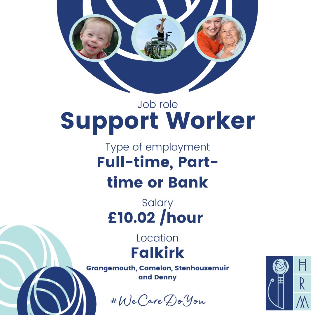 hrmhomecare's tweet photo. Interested in a career in social care? Why not get in touch to see if it’s a career for you. 

We have vacancies across Scotland.

Contact us by:
Our website at https://t.co/9Ku4s58Swm
Call us on 01236 429859 (option 3) 
Email us at jobs@hrmhomecare.co.uk 

#Recruitment #HRM https://t.co/6xJHRXmRSR