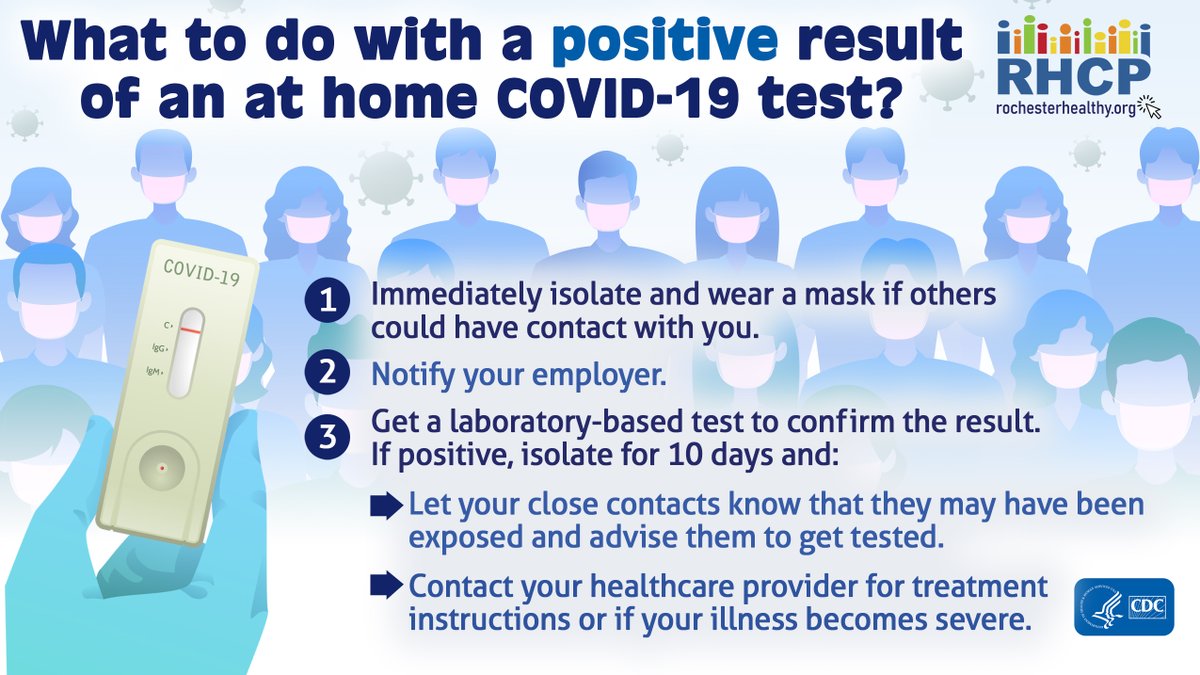 RHCP - Rochester Healthy Community Partnership (@rhcpcares) on Twitter photo Self-tests for #COVID19 give rapid results and can be taken anywhere, regardless of vaccination status or whether or not you have symptoms. Check the following instructions to know what to do with a positive result.
Follow <a href="/RHCPCares/">RHCP - Rochester Healthy Community Partnership</a> | #RetweeetPlease #RochMN Self-tests for #COVID19 give rapid results and can be taken anywhere, regardless of vaccination status or whether or not you have symptoms. Check the following instructions to know what to do with a positive result.
Follow <a href="/RHCPCares/">RHCP - Rochester Healthy Community Partnership</a> | #RetweeetPlease #RochMN