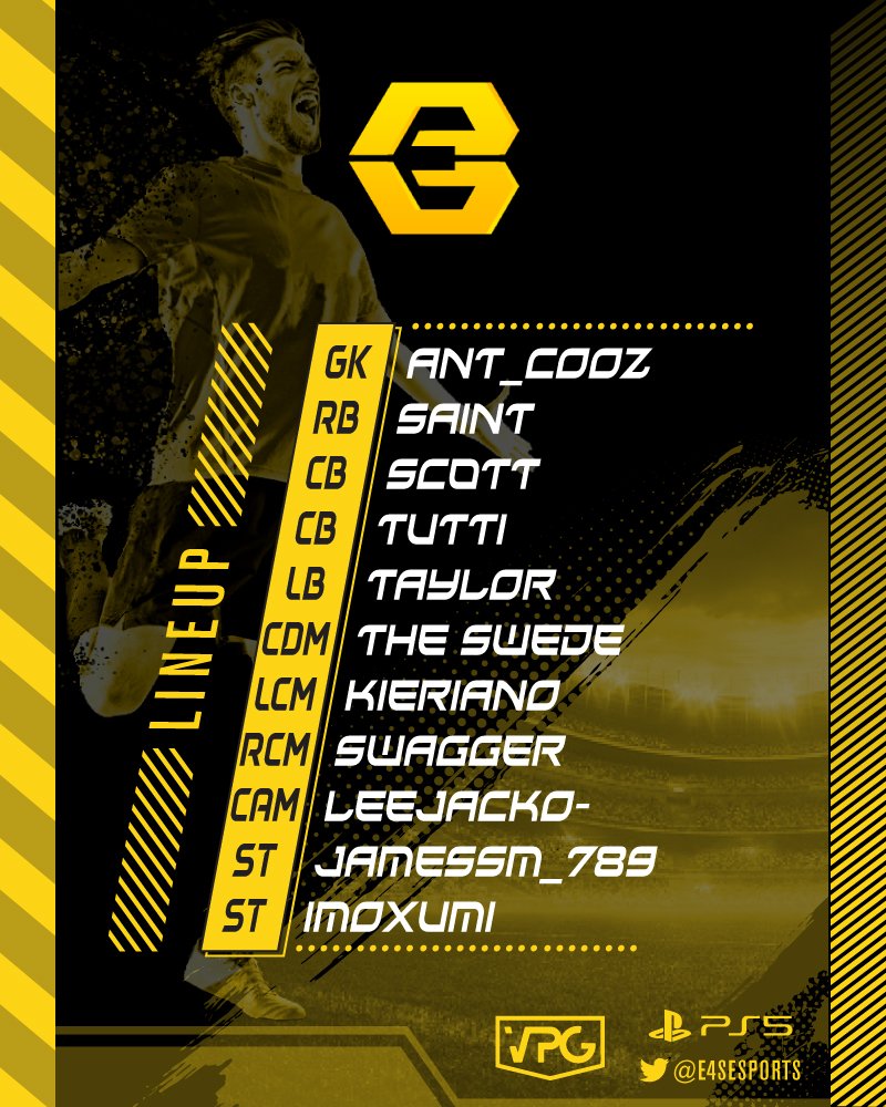 Here is our Lineup fpr tonights <a href="/OfficialVPG/">Virtual Pro Gaming</a> games

🏴󠁧󠁢󠁥󠁮󠁧󠁿 8.00pm Vs <a href="/QPReSports/">QPR eSports</a>
🏴󠁧󠁢󠁥󠁮󠁧󠁿 8.30pm Vs @EsportsWigan
🇪🇺 8.45pm Vs <a href="/PVFCeSports/">Port Vale eSports</a>
🇪🇺 9.15pm Vs <a href="/Mgt13Es/">STRUCTURE MGT</a>