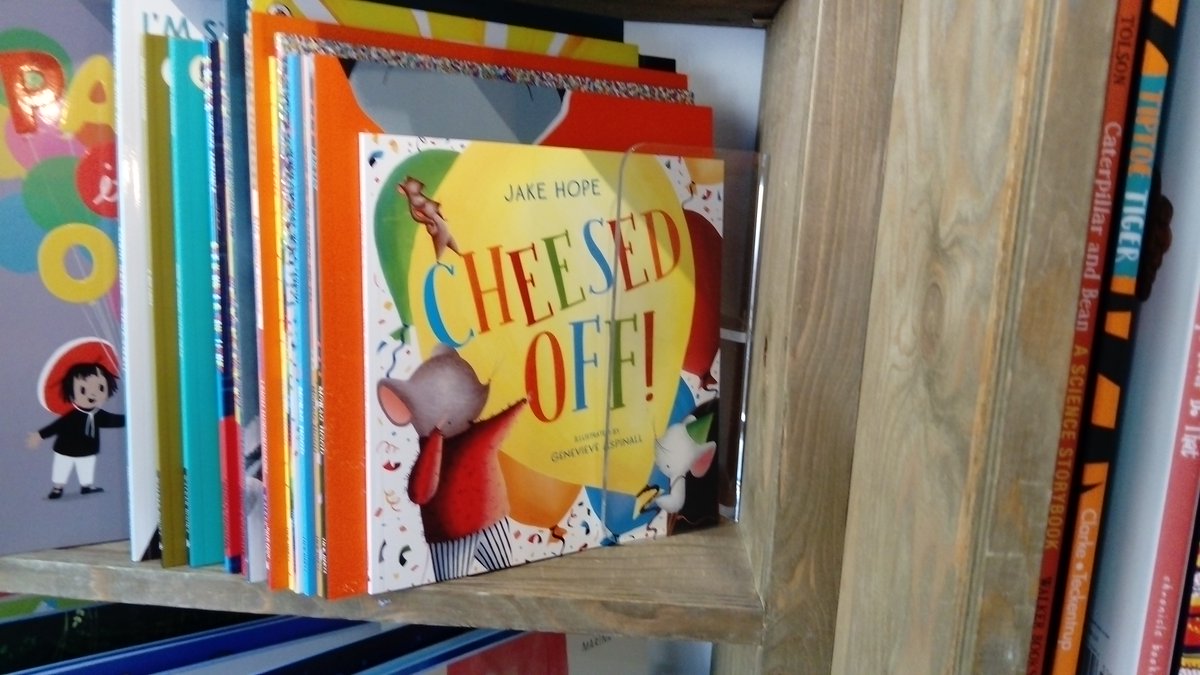 alisonbrumwell's tweet photo. Look at what I spotted at @littlebookkids when I collected my own copy this afternoon. I'm delighted that @Jake_Hope @genaspinall #CheesedOff is prominently displayed. Congratulations to you and @publishinguclan https://t.co/WdNeFtExRu