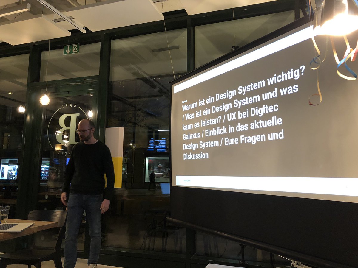 dblumx's tweet photo. Jetzt am #UXMeetup Luzern: @_stefanjost erzählt Insights über das Design System bei @digitec_de https://t.co/qtMvnKI9o1