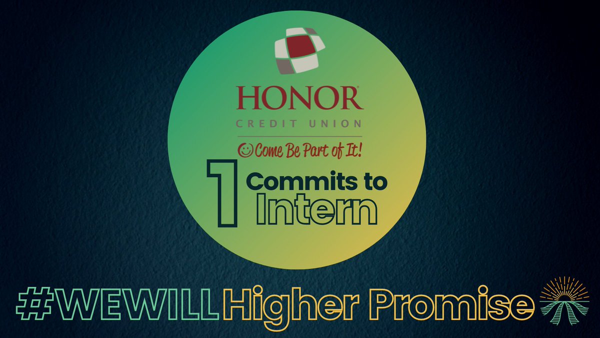 KzooPromise's tweet photo. π₯ @HonorCU will #HigherPromise! They have made the commitment to hiring 1 Promise Scholar for a summer 2022 internship! #WeWill https://t.co/oct9upwtUC