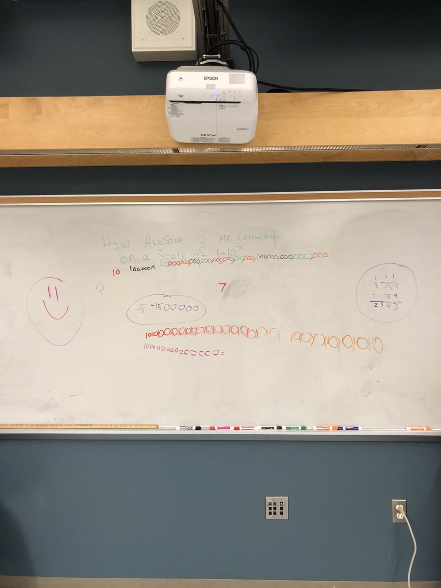 MoultroupHDMS's tweet photo. Someone hijacked my advisory’s discussion prompt this morning, and it was NOT a student. All kidding aside, I am so happy our students love their math teacher! #hdsmpride https://t.co/xRrsooNSxg