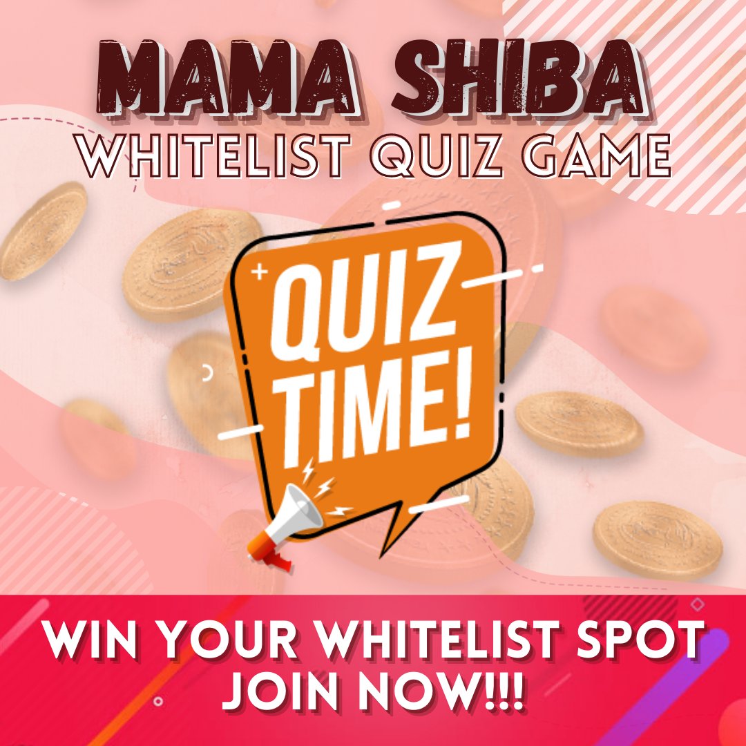 📣 COME ON LADIES AND GENTLEMEN! 📣

🤩 Do you want your SPOT in PRE-SALE WHITELIST? 🤩

The more fast to answer will be able to conquer his spot in the whitelist! 🏃💨 

🤯 Hurry up! The SPOTs are running out! 🤯
Join Now! 👇
t.me/MamaShibaOffic…