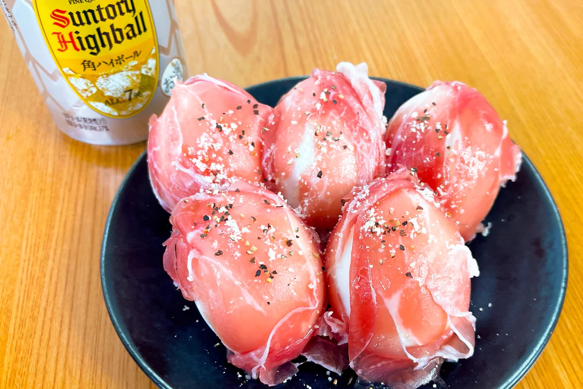 たまりません！「半熟たまごの生ハム包み」生ハムのうま味ととろっとろな半熟卵のコク！