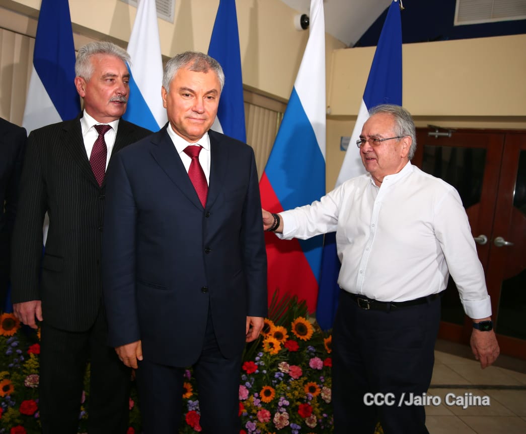 el19digital's tweet photo. #Nicaragua 

Delegación de alto nivel de Rusia que es encabezada por el Presidente la Duma Estatal, Vyacheslav Volodin realizó visita a la Asamblea Nacional de nuestro país https://t.co/tAYAS7PwrG