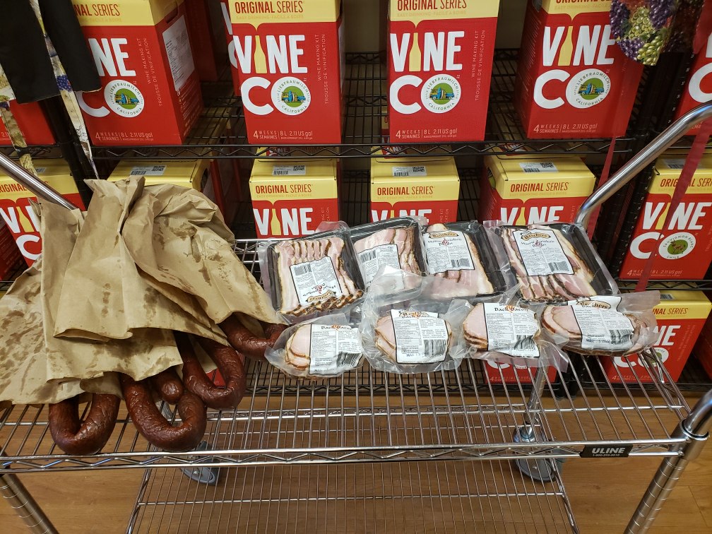 winekitzhalifax's tweet photo. Jessica and Pauline from Brothers Meats on Agricola came in to bottle their wine and were kind enough to bring treats for the Wine Kitz team. They're so good to us, it's embarrassing. https://t.co/jDasms5Dkx
