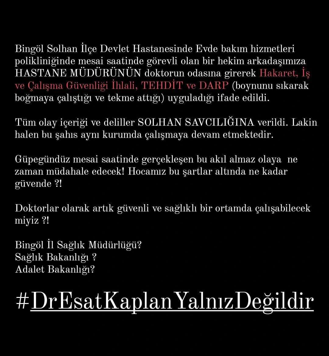#DrEsatKaplanYalnızDegildir