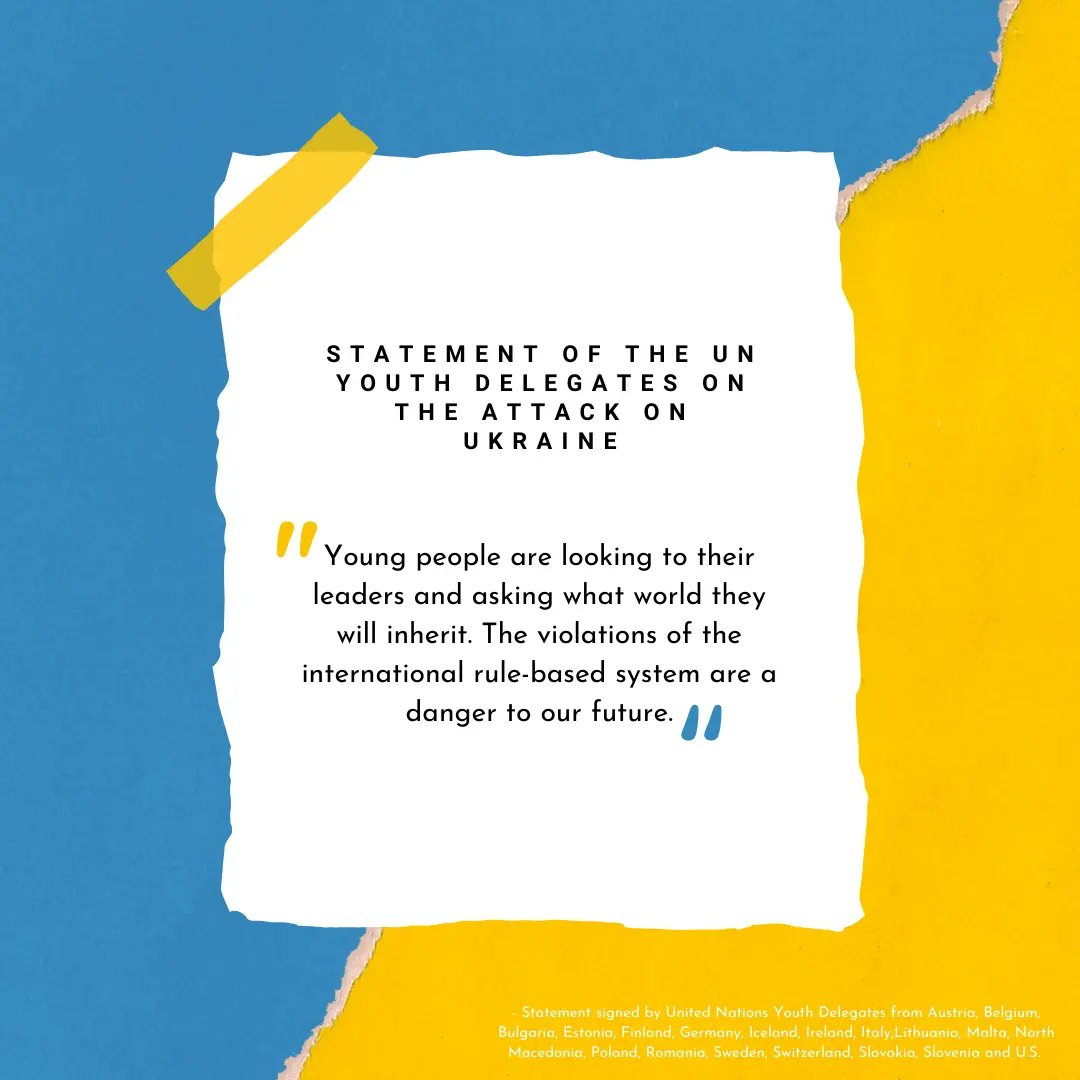 UNYouthIRL's tweet photo. Statement by current 🇦🇹🇧🇪🇧🇬🇪🇪🇫��🇩🇪🇮🇸 🇮🇪🇮🇹🇱🇹🇲🇹🇲🇰🇵🇱🇷🇴🇸🇪🇨🇭🇸🇰🇸🇮🇺🇸 UNYDs, with support from former 🇰🇷🇮🇪 UNYDs. 

"We remain in full solidarity with Ukraine and united in support for its territorial sovereignty and the freedom of its people to decide their future independently" 🇺🇦 https://t.co/6GrLIZb4eC