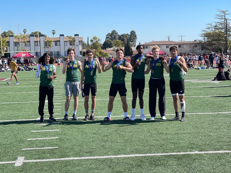 KarrQb's tweet photo. Proud we took First place at our Track meet at Zamperini Stadium. 🥇  @steveclarkson @MiraCostaFB @antonclarkson11 @CoachSeabass @CoachMcArthur6 @GregBiggins @247Sports @DamianCalhoun @breezepreps @QBHitList @coachjimvert @JeremySadowski https://t.co/NIhZpxBhI4
