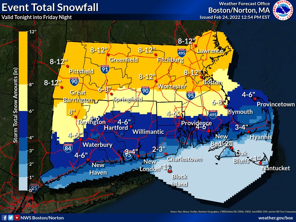 Winter Storm Warnings for all SNE, except near the south coast where advisories are in effect. Heaviest snow will be north of the Mass Pike with lesser amounts to the south where a changeover to sleet and/or rain expected. Expect significant impacts to morning commute.