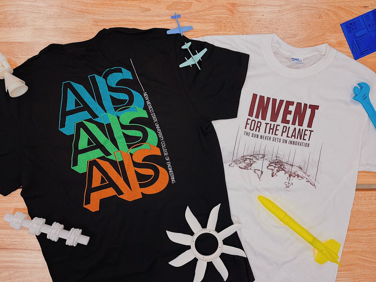 ais_nmsu's tweet photo. T-SHIRT GIVEAWAY!! ⚡️ Stop by the Space AND Shop tonight between 6-8 pm for E-Week Technology Showcase tours. We will be passing out a limited number of shirts so come get yours before they run out! https://t.co/AnXPcSvN2b