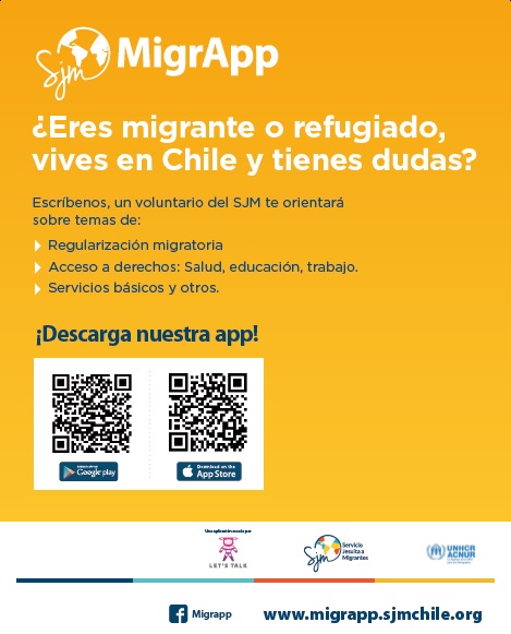 SJMChile's tweet photo. ¿Buscas orientación migratoria? descarga gratis #Migrapp desde IOS o Android, a través de los códigos QR en imágenes. 🇭🇹 Nou envite’w telechaje aplikasyon an ankò pou’w kapab itilize’l sou kenpòt aparèy teknolojik tankou IOS oswa Androidu https://t.co/7PqkK5cXNN