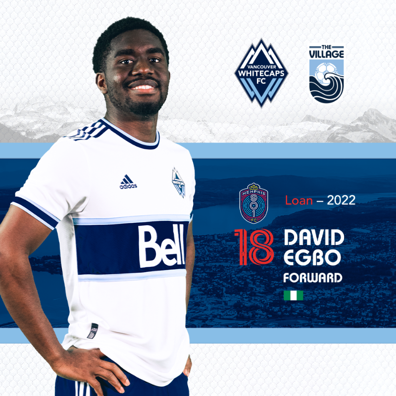 WhitecapsFC's tweet photo. Sending the best to our guy David Egbo for the season 🤜🤛

Go get em’ @DAEVE1010 🌊

#VWFC