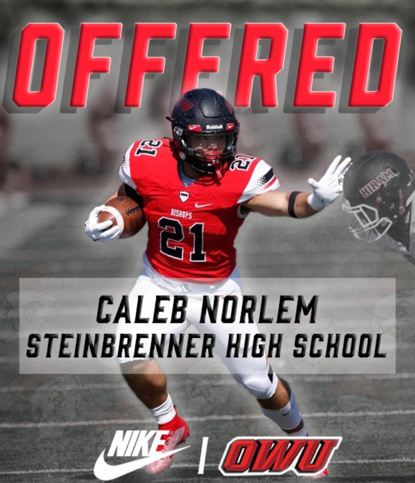 CNorlem's tweet image. Very thankful for my 4th offer from @OWUBishopFB ! @CoachWard @gshswarriors @SteinbrennerFB @HillsboroughSch @juanlong9