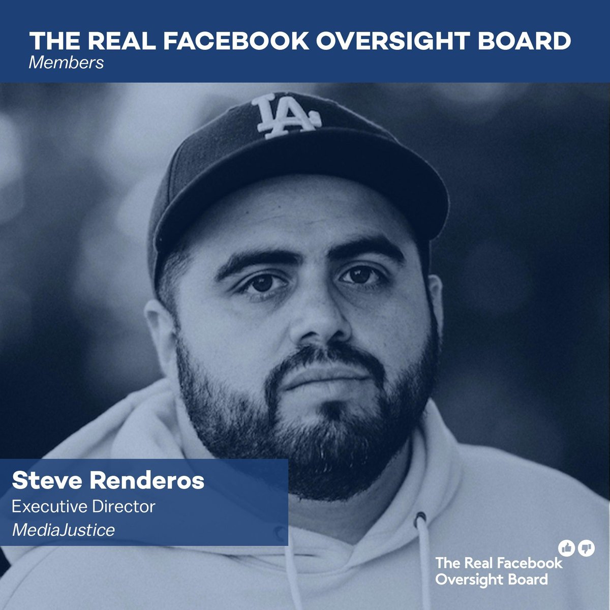 mediajustice's tweet photo. Congrats to our Executive Director @stevenrenderos on joining the board of @FBoversight!
ICYMI, this group of organizers, academics & journalists formed when Facebook set up its own “oversight board” to actually hold Zuck accountable. #FireZuck
https://t.co/wNfLioO2V0 https://t.co/SP0g61ctQz