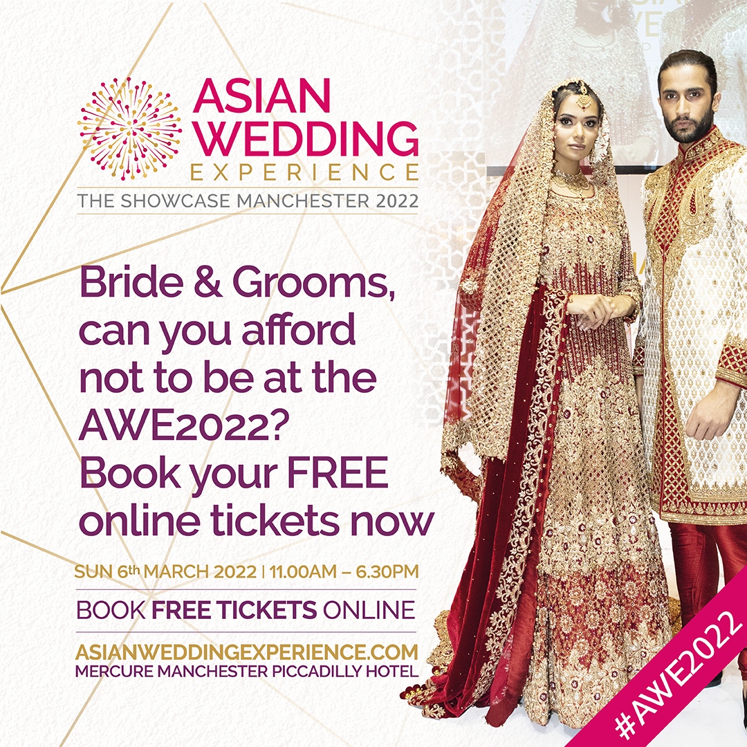 Book your free tickets and pop along on the day!! It’s a wedding showcase not to be missed!! 

asianweddingexperience.com

#AWE2022 #AsianWeddingExperience #FreeEntry #FreeTickets #FreeGoodyBags #WeddingInspiration #WeddingIdeas #AsianFashion #FashionShow