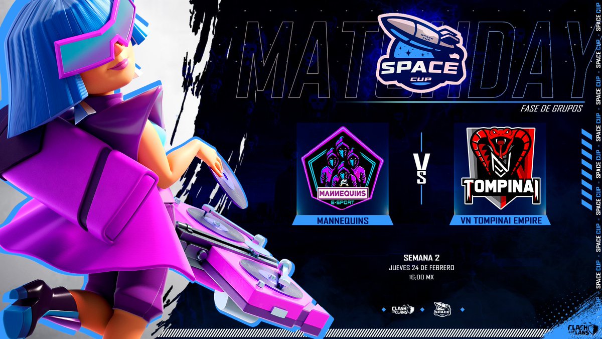 Nos vemos en 3 horitas con otro stream con nuestros chavales! 💪❤

🏆 @SpaceCup_ 
✅ <a href="/TompinaiEmpire/">TOMPINAI EMPIRE</a> vs <a href="/mannequins_e/">MANNEQUINS E-SPORT</a> 
23:00🇪🇸 19:00🇦🇷 16:00🇲🇽

A la TOMPINETA! 😎

👉 twitch.tv/style_coc