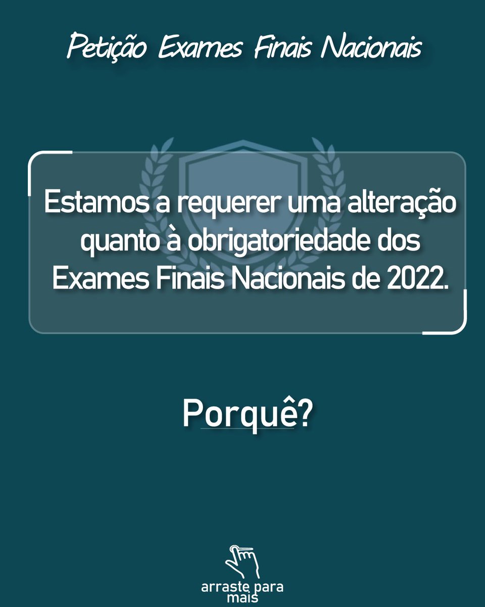 Exames_Finais's tweet photo. A turma de Direito da Escola Secundária Fernão de Magalhães vem requerer uma alteração quanto à obrigatoriedade dos Exames Finais Nacionais de 2022. Porquê? https://t.co/Gz94hpe9wK