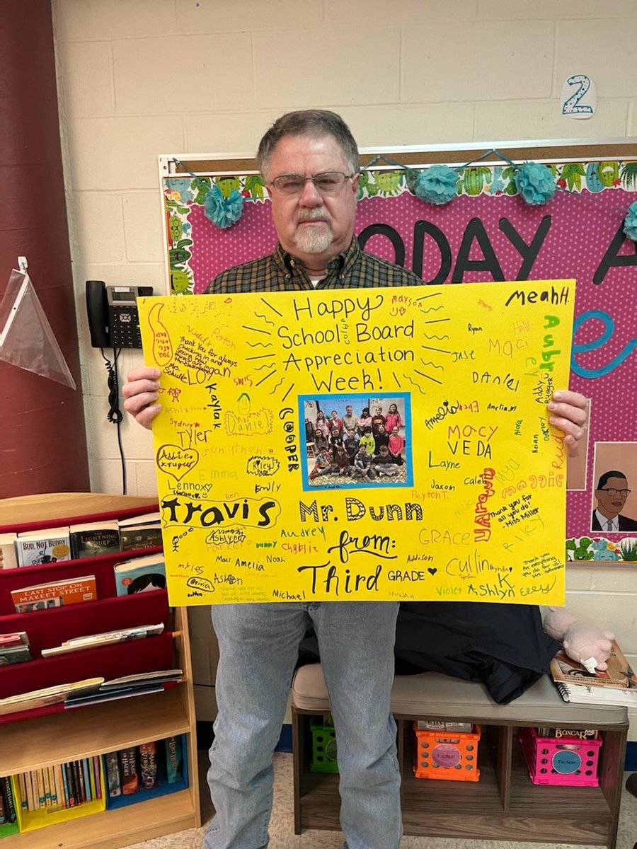 SchultzHartley3's tweet photo. Thank you to Mr. Dunn for being an amazing school board member and volunteer in the 3rd grade. We couldn't do what we do without you! #schoolboardappreciationweek https://t.co/Q6Cul4zRwl