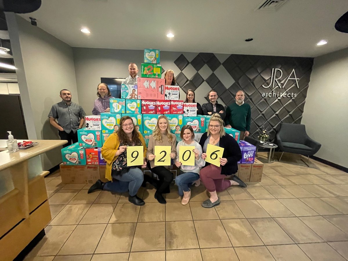 JRA_Architects's tweet photo. JRA was honored to join Staggs and Fisher in donating diapers to The Nest, a local facility for education and advocacy in Lexington. 

We're pleased to say we were able to offer over 9,000 diapers for members of the community!

#JRAArchitects #JRADesigns #EnlivenedDesign https://t.co/6i6Q3OACL7
