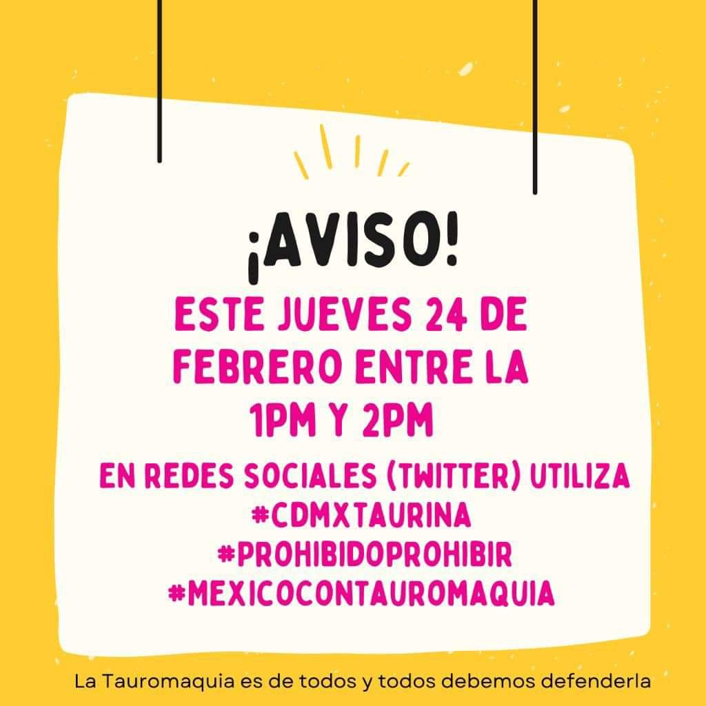 Que respeten las tradiciones de mi México
#CDMXTAURINA
#PROHIBIDOPROHIBIR 
#MEXICOCONTAUROMAQUIA