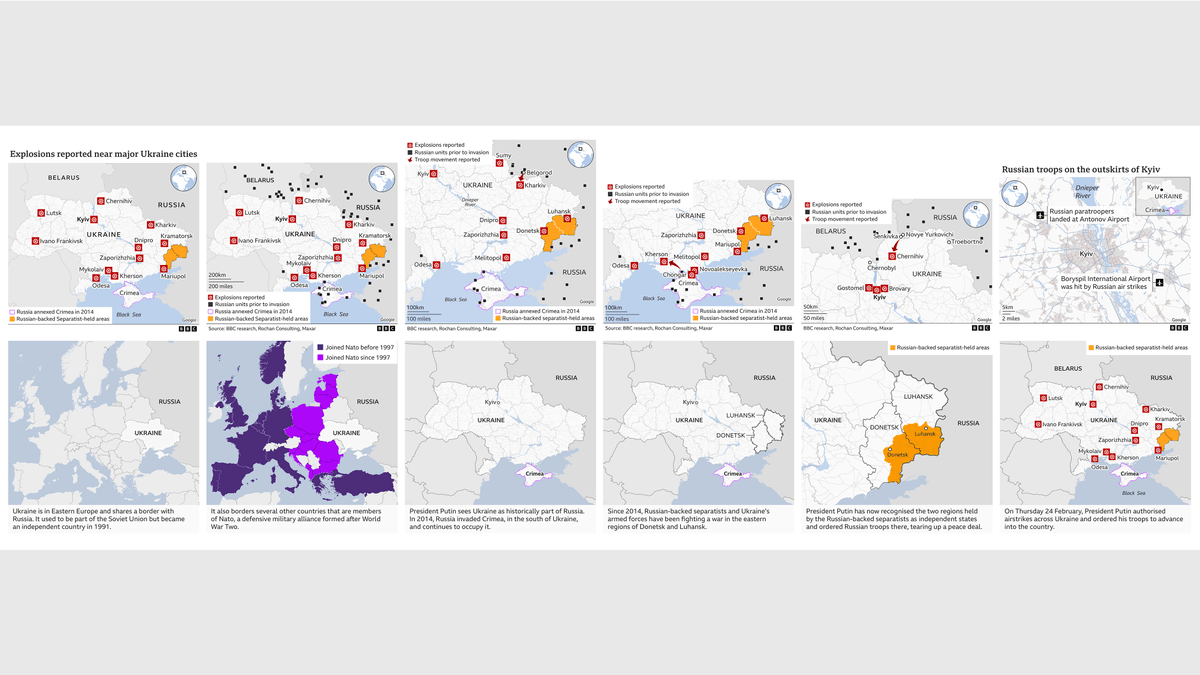 Incredible effort from the team today - just a small snapshot of what we created to help our audiences understand this story #Ukraine #Russia #UkraineRussiaConflict #maps #Infographics
