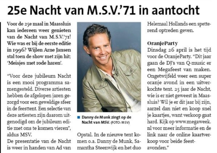msv_71's tweet photo. 25ste 'Nacht van' in aantocht
#megaweek https://t.co/3dtZ77N0SM