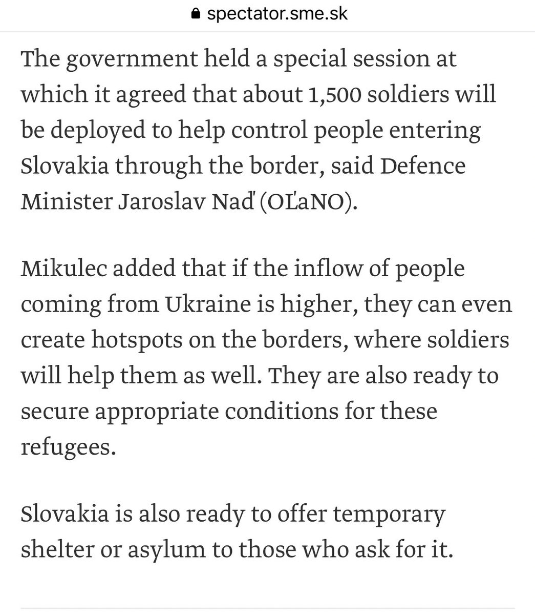 📢SLOVAKIA IS ACCEPTING CIVILIANS FROM UKRAINE 📢 at this state people can enter even without passports or IDs. Shelters will be provided as well as food and medical services. Stay safe❣️ #IStandWithUkraine 🇺🇦