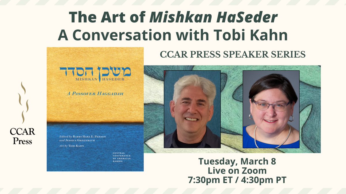 huc1875's tweet photo. Join CCAR Press @ReformRabbis for "The Art of Mishkan HaSeder: A Conversation with Tobi Kahn.” Tobi Kahn is featured in the Heller Museum @TzedekBox exhibition. Rabbi Hara E. Person ‘98 @haperson is featured in our "Holy Sparks" exhibition. https://t.co/RPZyQTMaau https://t.co/nD8WEpF2YH