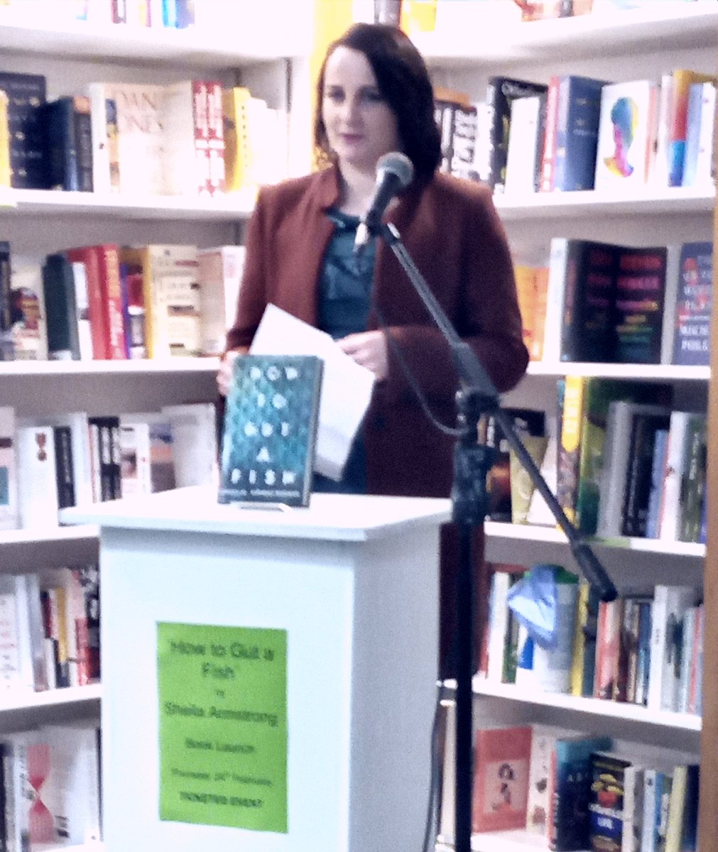 fionamkorourke's tweet photo. Woohoo for live launches! Brava @Sheela_no_gig on your gorgeous collection #HowToGutAFish launch at @gutterbookshop 🥂 @BloomsburyBooks https://t.co/2yYRyOl8mv