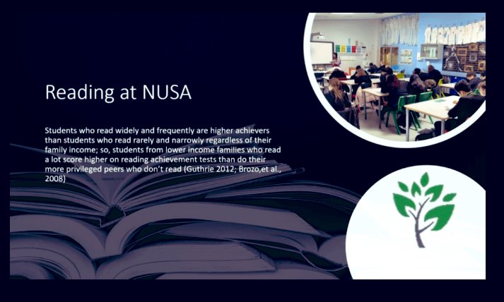 OfficialNUSA's tweet photo. Our second webinar is now live! Click here to listen from our @StevieBarkerEDU all about reading at #AmazingNUSA!! βͺοΈ https://t.co/PKmhIWj7h8 #TheNUSAWay #WeRead #TipsToRead #ReadingIsLife #ReadingCommunity π https://t.co/5ssFMx3MFe