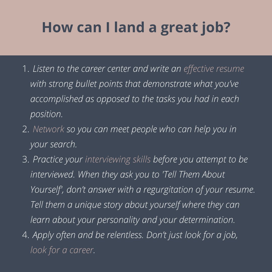 JSOMDeanCouncil's tweet image. JSOM Dean&apos;s Council Presents... Wise Words with Monica Powell, Senior Associate Dean &amp;amp; Graduate Dean at @jindal_utdallas.
 
Click through these pictures to read some valuable advice about landing a job &amp;amp; being a successful student.

#JSOM #JSOMDeansCouncil #UTD #Comets #WiseWords