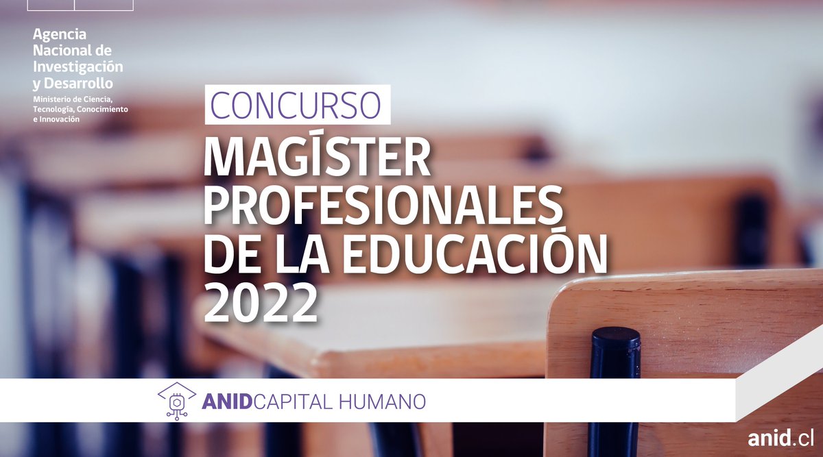 Si eres profesor o profesora de un establecimiento educacional financiado por el Estado, esta beca puede ser para ti. @AnidInforma te invita a revisar y postular al concurso de Magíster para Profesionales de la Educación.
Más antecedentes en anid.cl/concursos/conc…
#ConcursosANID