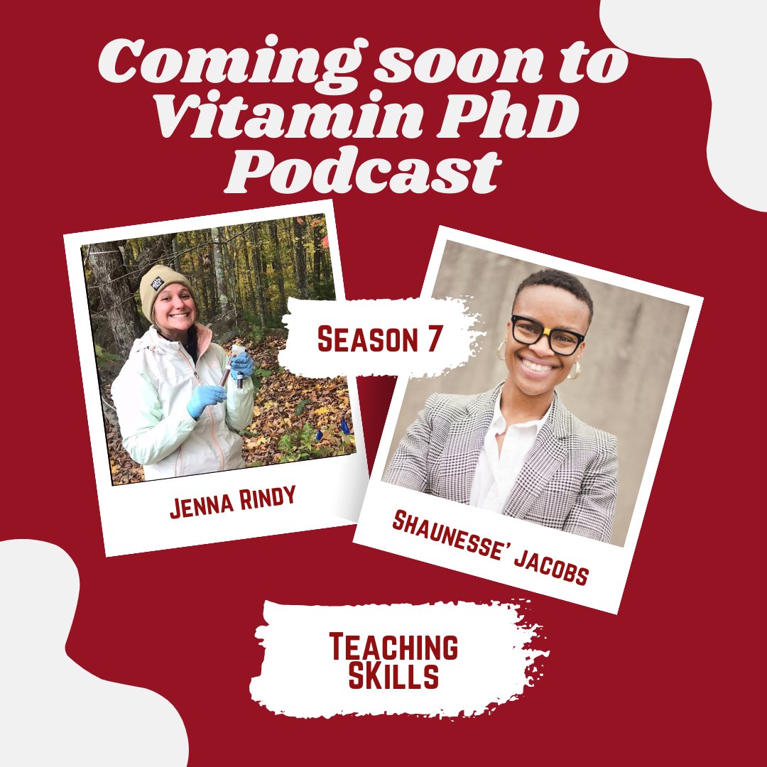 BU_PhDs's tweet photo. Get ready for season 7 of Vitamin PhD! Hosts Jenna Rindy and Shaunesse' Jacobs will be exploring teaching skills and how they relate to the PhD experience.
#vitaminphd #phdpd #phdadvice #teachingskills https://t.co/HBNAcTLW8h