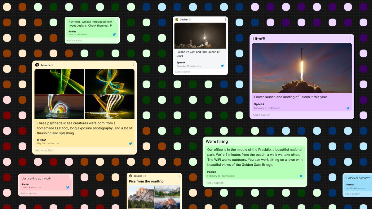 We've massively improved how tweets show up on your padlets. Instead of a screenshot, you now see the tweet text and attachments right in your posts. They look simply gorgeous.

Padlet is now the best tool for collecting and sharing your favorite tweets!

padlet.blog/better-tweet-p…