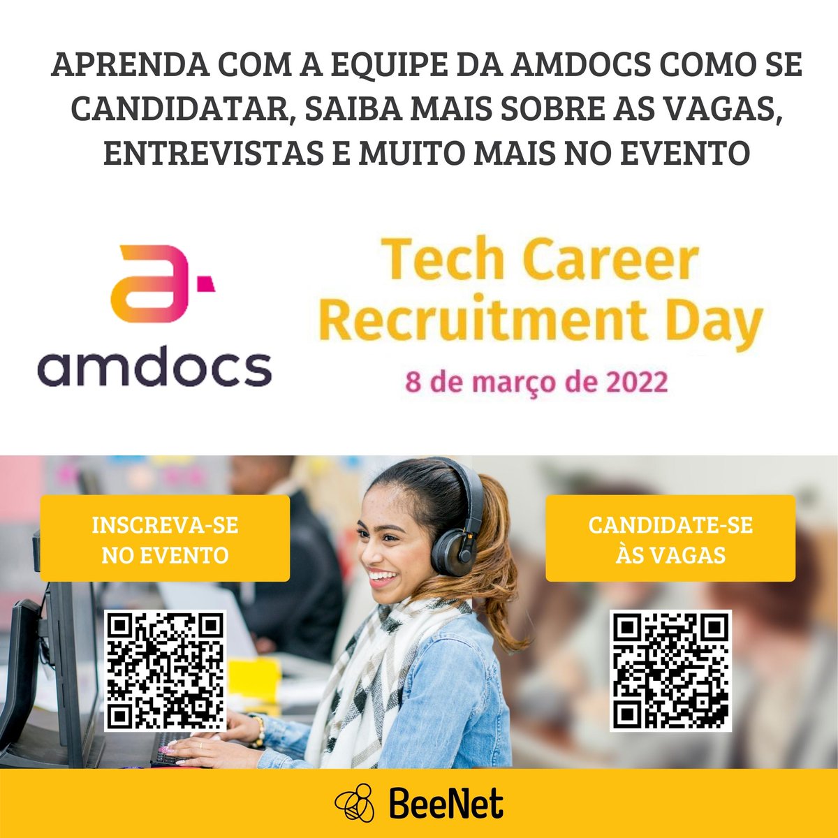 beenet_ia's tweet photo. Não perca esta oportunidade incrível de ser parte desta multinacional! E não perca o evento na terça-feira 08 de março de 2022, cadastre no evento link: https://t.co/BcCPATdALi

#beenet_ia #visibiliabr #makeitamazing #Amdocs #AmdocsCala #recrutamento #recrutamentoTech @ViUmaVaga https://t.co/KmDPXUVkIy